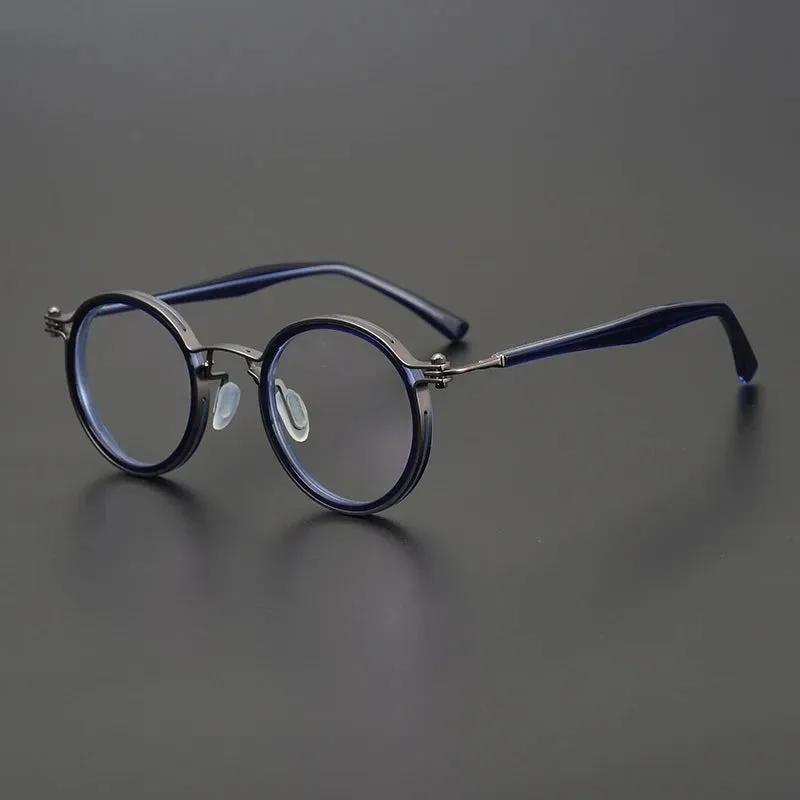 Gatenac Unisex Full Rim Round Acetate Eyeglasses Gxyj1196