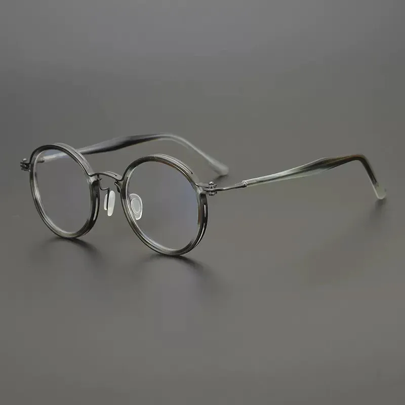 Gatenac Unisex Full Rim Round Acetate Eyeglasses Gxyj1196