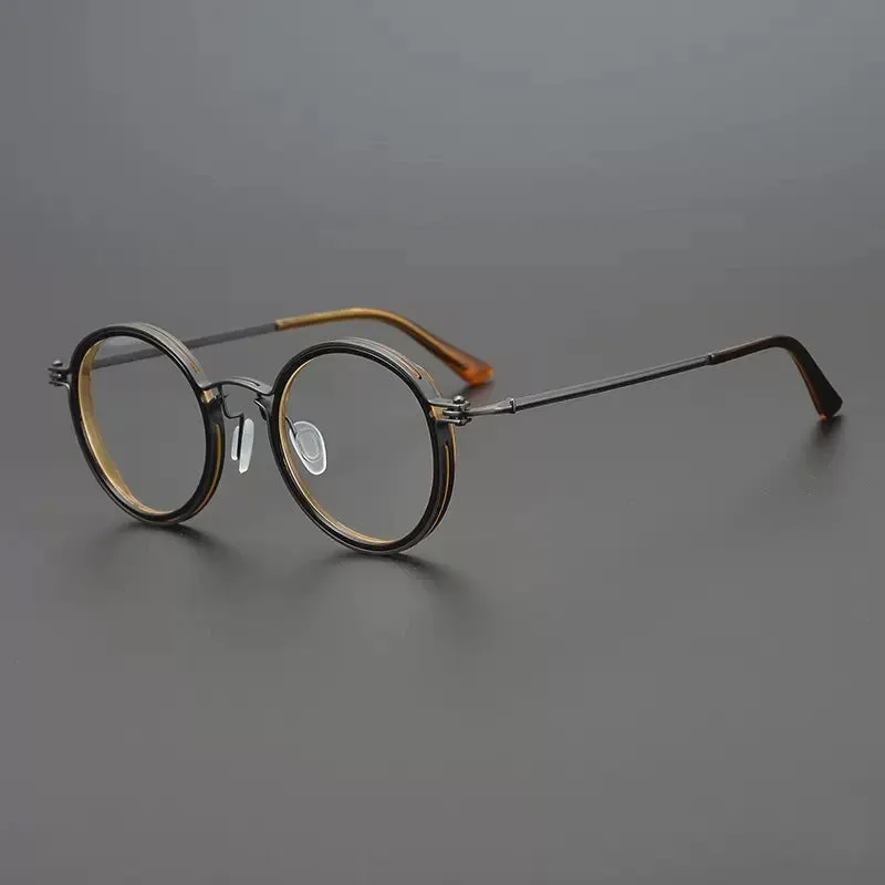 Gatenac Unisex Full Rim Round Acetate Eyeglasses Gxyj1196