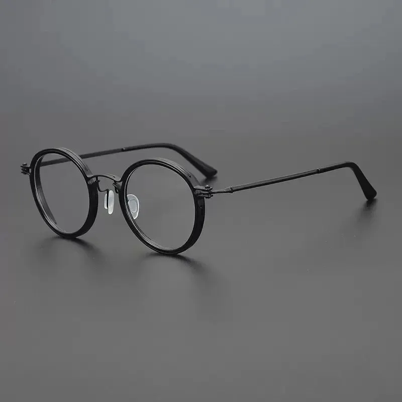 Gatenac Unisex Full Rim Round Acetate Eyeglasses Gxyj1196