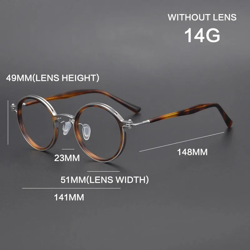 Gatenac Unisex Full Rim Round Acetate Eyeglasses Gxyj1196