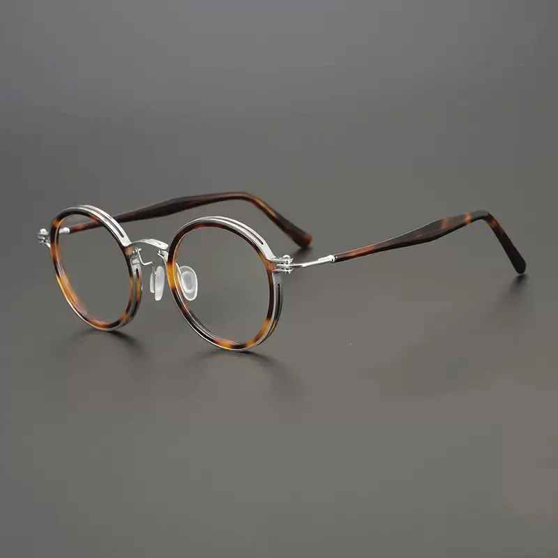 Gatenac Unisex Full Rim Round Acetate Eyeglasses Gxyj1196