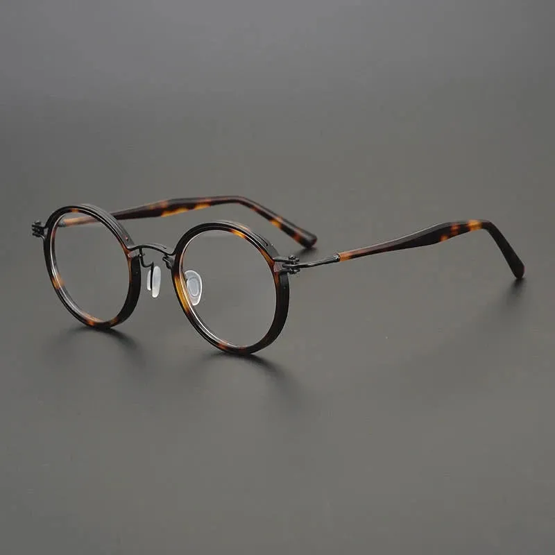 Gatenac Unisex Full Rim Round Acetate Eyeglasses Gxyj1196