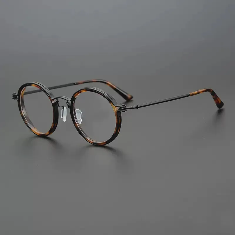 Gatenac Unisex Full Rim Round Acetate Eyeglasses Gxyj1196