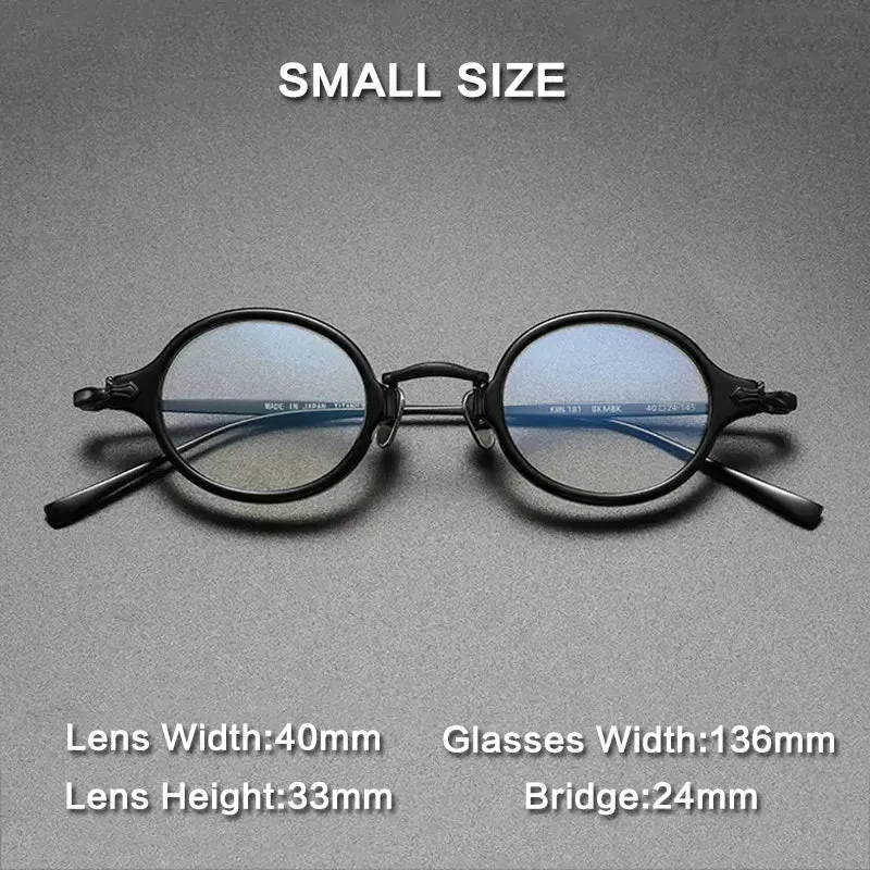 Gatenac Unisex Full Rim Round Small Acetate Titanium Eyeglasses Gxyj890