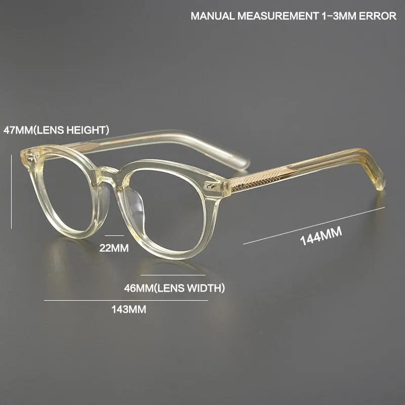 Gatenac Unisex Full Rim Round Square Handcrafted  Acetate Eyeglasses Gxyj1028