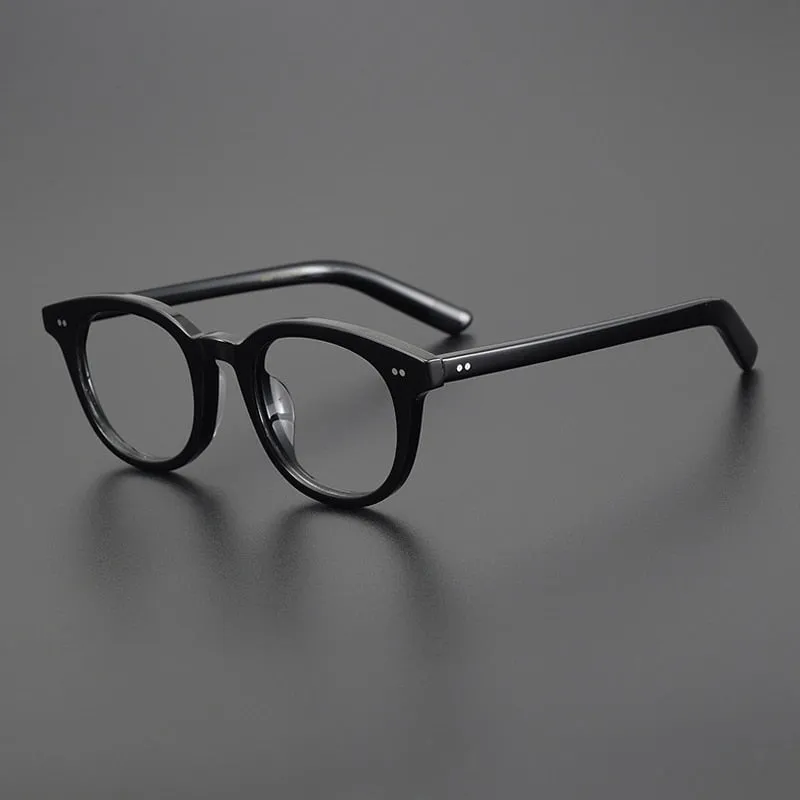 Gatenac Unisex Full Rim Round Square Handcrafted  Acetate Eyeglasses Gxyj1028