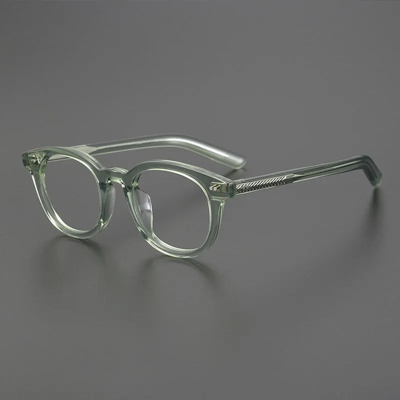 Gatenac Unisex Full Rim Round Square Handcrafted  Acetate Eyeglasses Gxyj1028