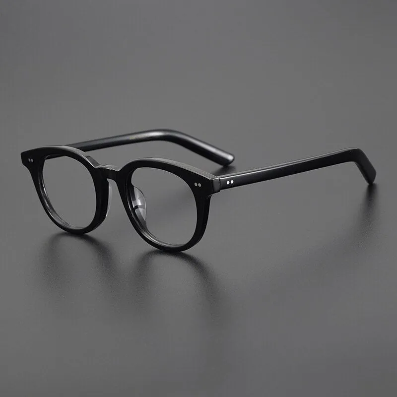 Gatenac Unisex Full Rim Round Square Handcrafted  Acetate Eyeglasses Gxyj1028