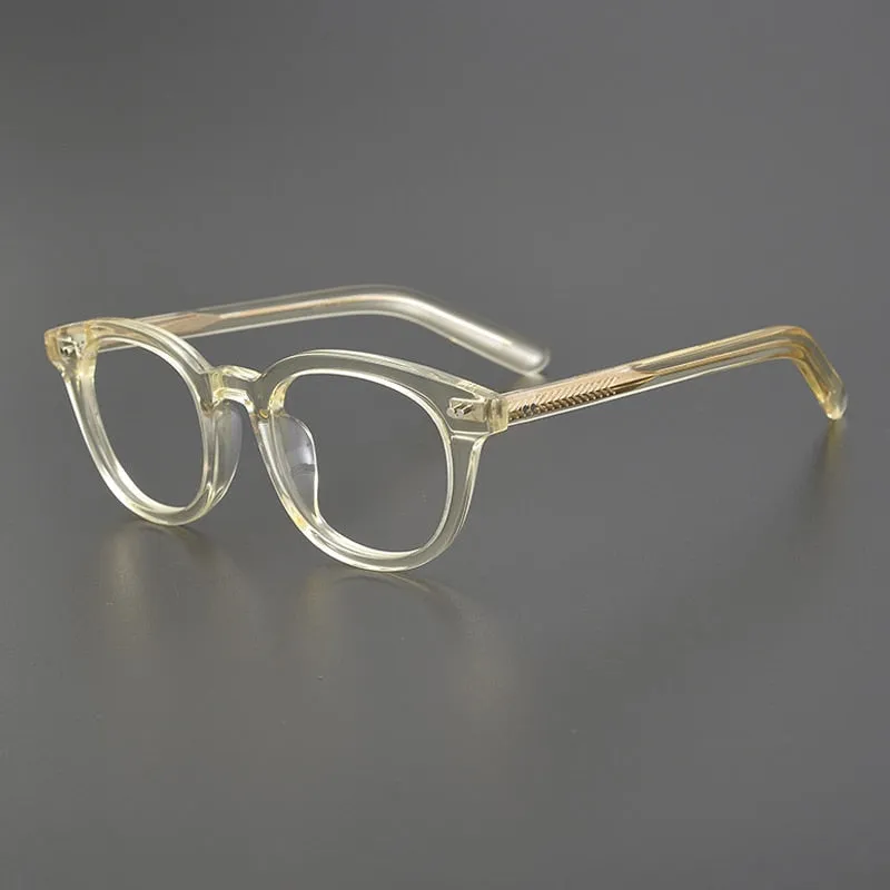 Gatenac Unisex Full Rim Round Square Handcrafted  Acetate Eyeglasses Gxyj1028