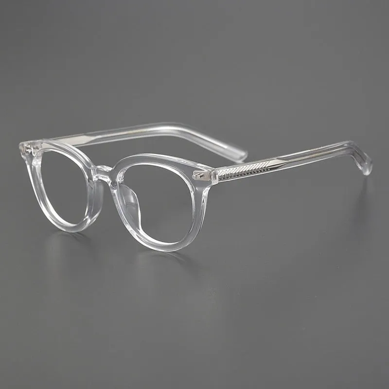 Gatenac Unisex Full Rim Round Square Handcrafted  Acetate Eyeglasses Gxyj1028