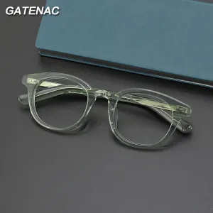 Gatenac Unisex Full Rim Round Square Handcrafted  Acetate Eyeglasses Gxyj1028