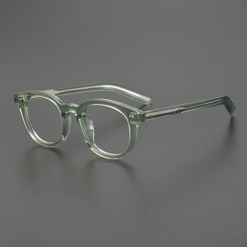 Gatenac Unisex Full Rim Round Square Handcrafted  Acetate Eyeglasses Gxyj1028
