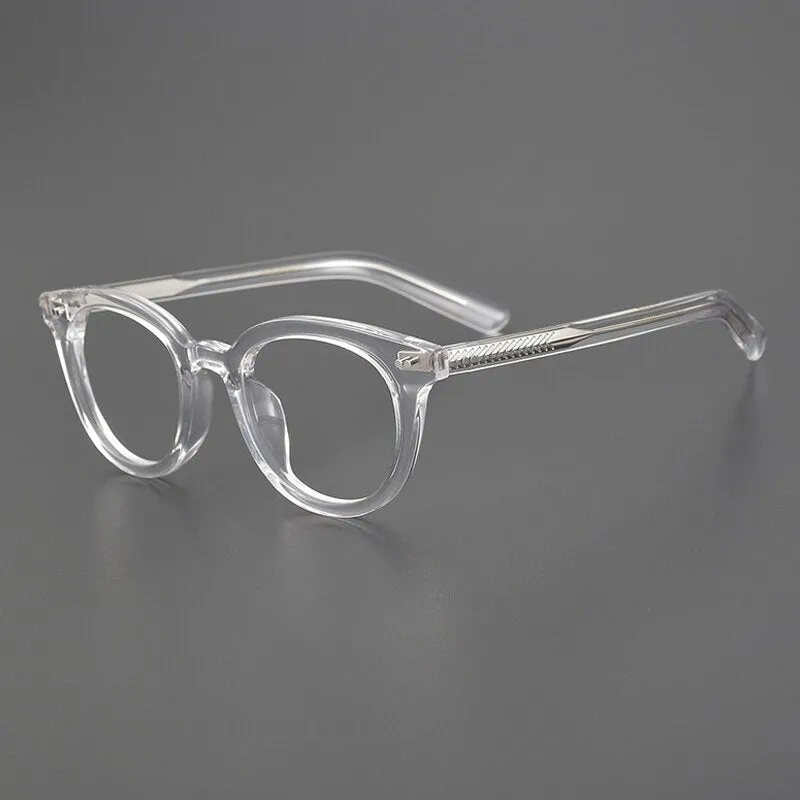 Gatenac Unisex Full Rim Round Square Handcrafted  Acetate Eyeglasses Gxyj1028