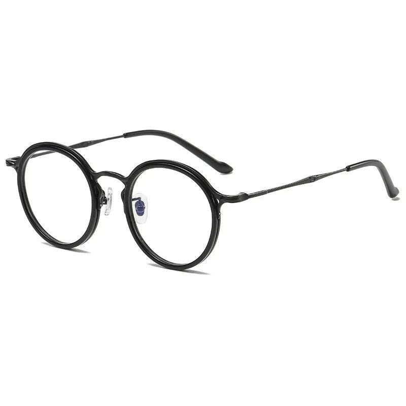 Gatenac Unisex Full Rim Round Titanium Eyeglasses Gxyj1019