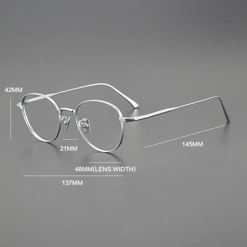 Gatenac Unisex Full Rim Round Titanium Eyeglasses Gxyj1098