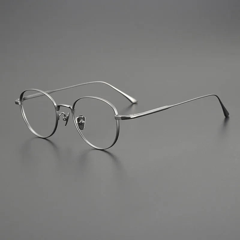 Gatenac Unisex Full Rim Round Titanium Eyeglasses Gxyj1098