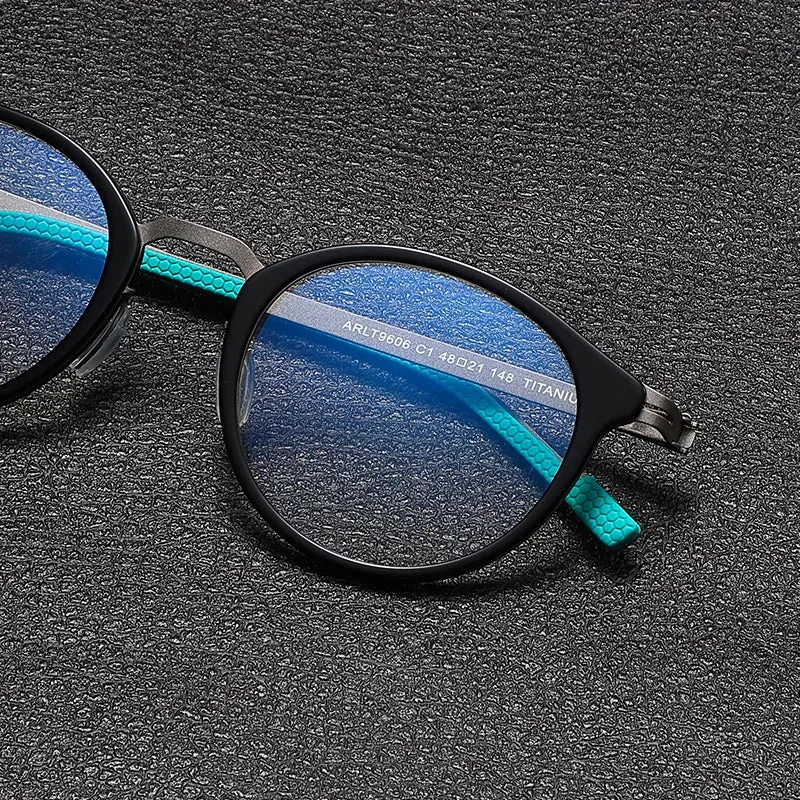 Gatenac Unisex Full Rim Round Titanium Eyeglasses Gxyj1155