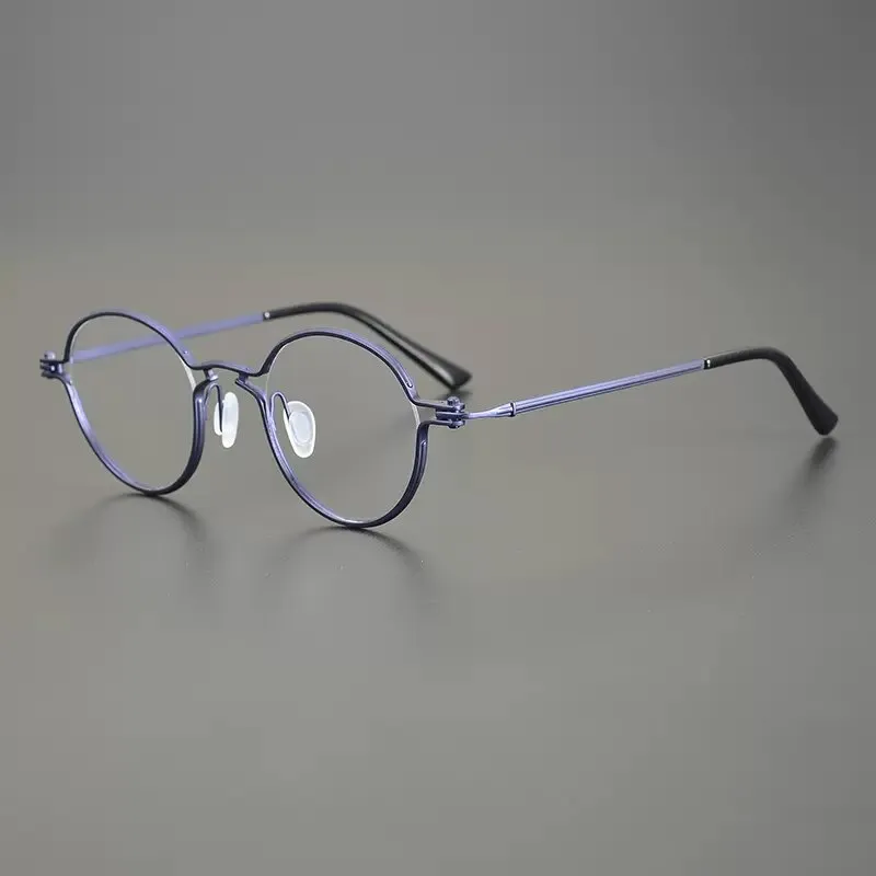 Gatenac Unisex Full Rim Round Titanium Eyeglasses Gxyj899