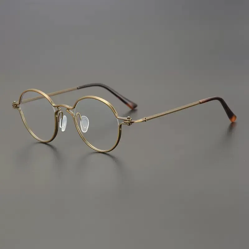 Gatenac Unisex Full Rim Round Titanium Eyeglasses Gxyj899
