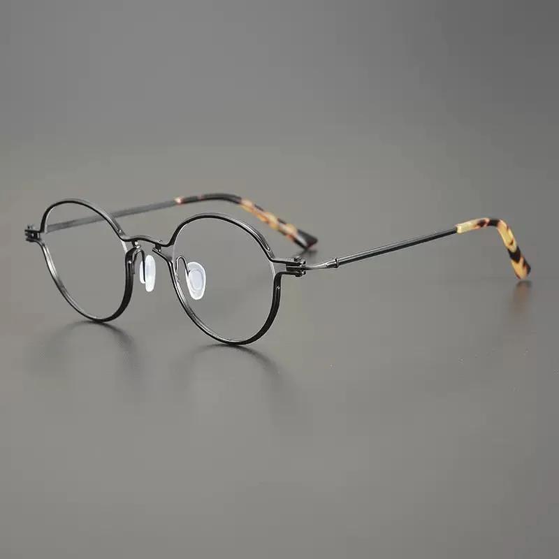 Gatenac Unisex Full Rim Round Titanium Eyeglasses Gxyj899
