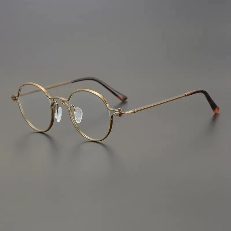 Gatenac Unisex Full Rim Round Titanium Eyeglasses Gxyj899