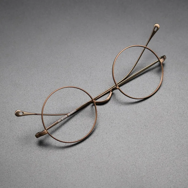 Gatenac Unisex Full Rim Round Titanium Frame Eyeglasses Gxyj573