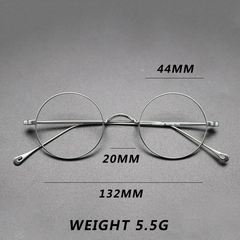 Gatenac Unisex Full Rim Round Titanium Frame Eyeglasses Gxyj573