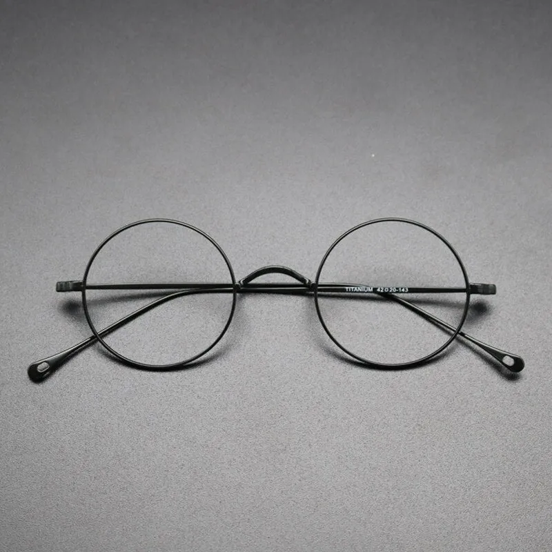 Gatenac Unisex Full Rim Round Titanium Frame Eyeglasses Gxyj573
