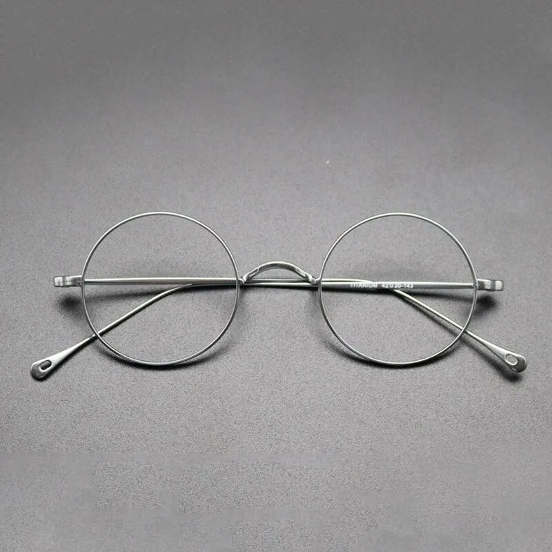 Gatenac Unisex Full Rim Round Titanium Frame Eyeglasses Gxyj573