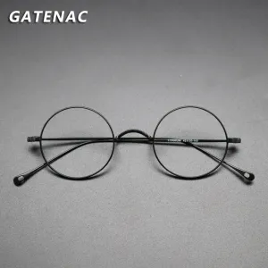 Gatenac Unisex Full Rim Round Titanium Frame Eyeglasses Gxyj573