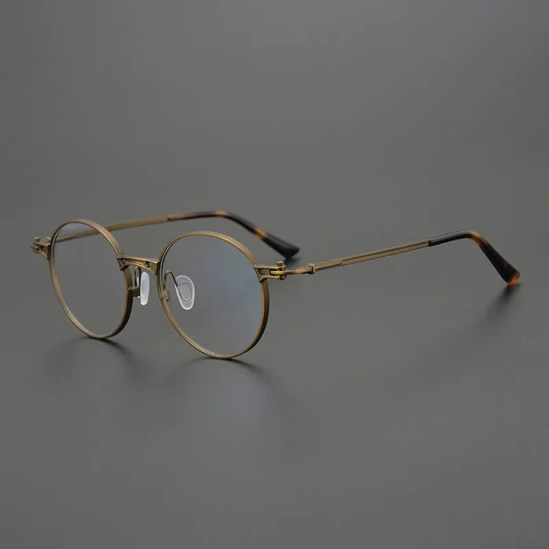 Gatenac Unisex Full Rim Round Titanium Frame Eyeglasses Gxyj760