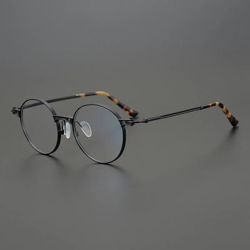 Gatenac Unisex Full Rim Round Titanium Frame Eyeglasses Gxyj760