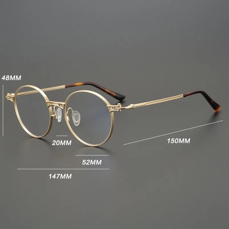 Gatenac Unisex Full Rim Round Titanium Frame Eyeglasses Gxyj760