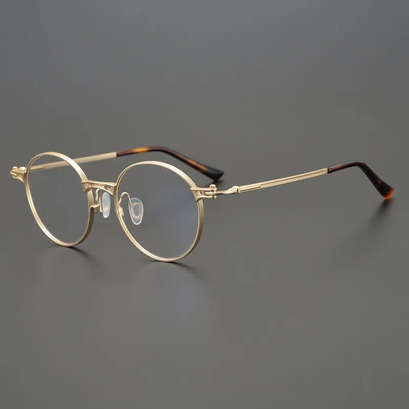 Gatenac Unisex Full Rim Round Titanium Frame Eyeglasses Gxyj760