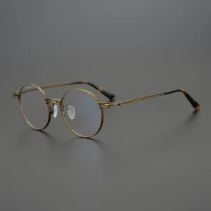Gatenac Unisex Full Rim Round Titanium Frame Eyeglasses Gxyj760