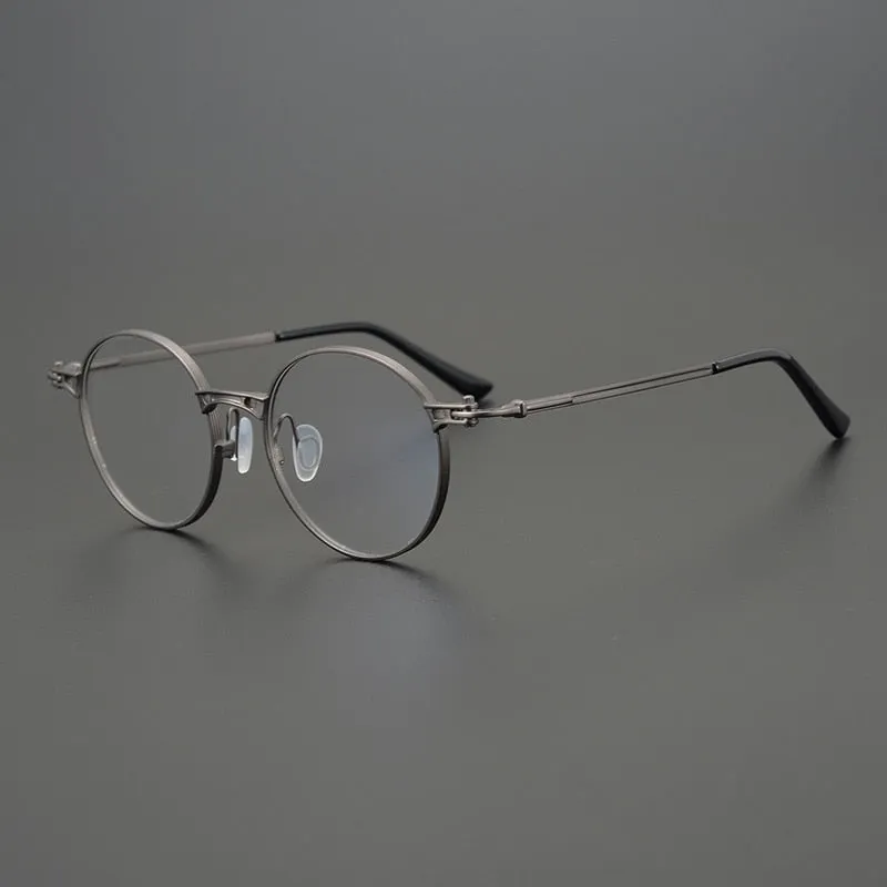 Gatenac Unisex Full Rim Round Titanium Frame Eyeglasses Gxyj760