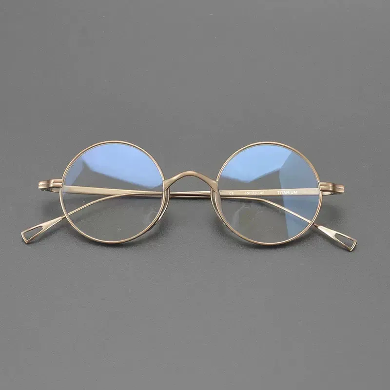 Gatenac Unisex Full Rim Small Round Titanium Eyeglasses Gxyj1446