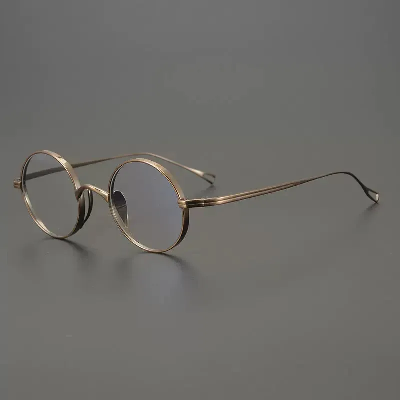 Gatenac Unisex Full Rim Small Round Titanium Eyeglasses Gxyj1446