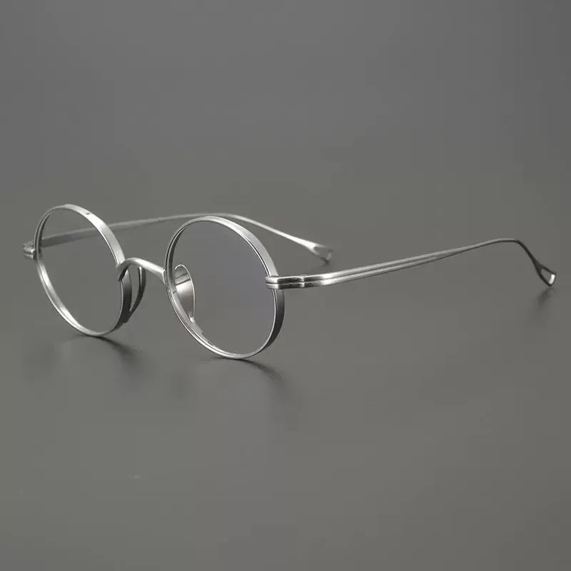 Gatenac Unisex Full Rim Small Round Titanium Eyeglasses Gxyj1446