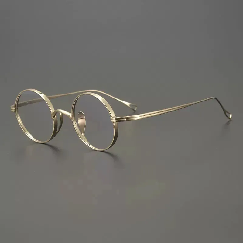Gatenac Unisex Full Rim Small Round Titanium Eyeglasses Gxyj1446