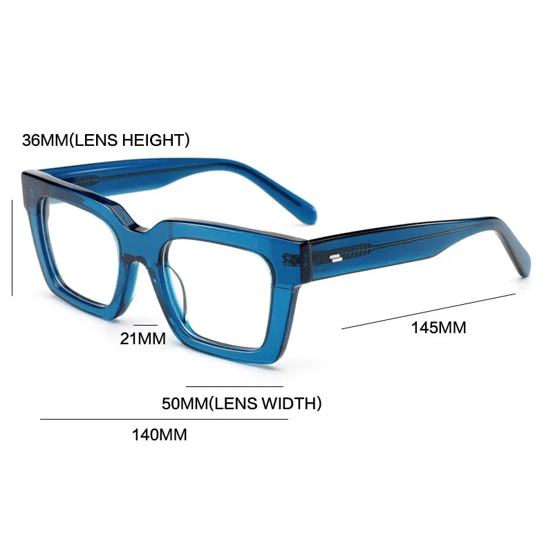 Gatenac Unisex Full Rim Square Acetate Eyeglasses Gxyj-1181