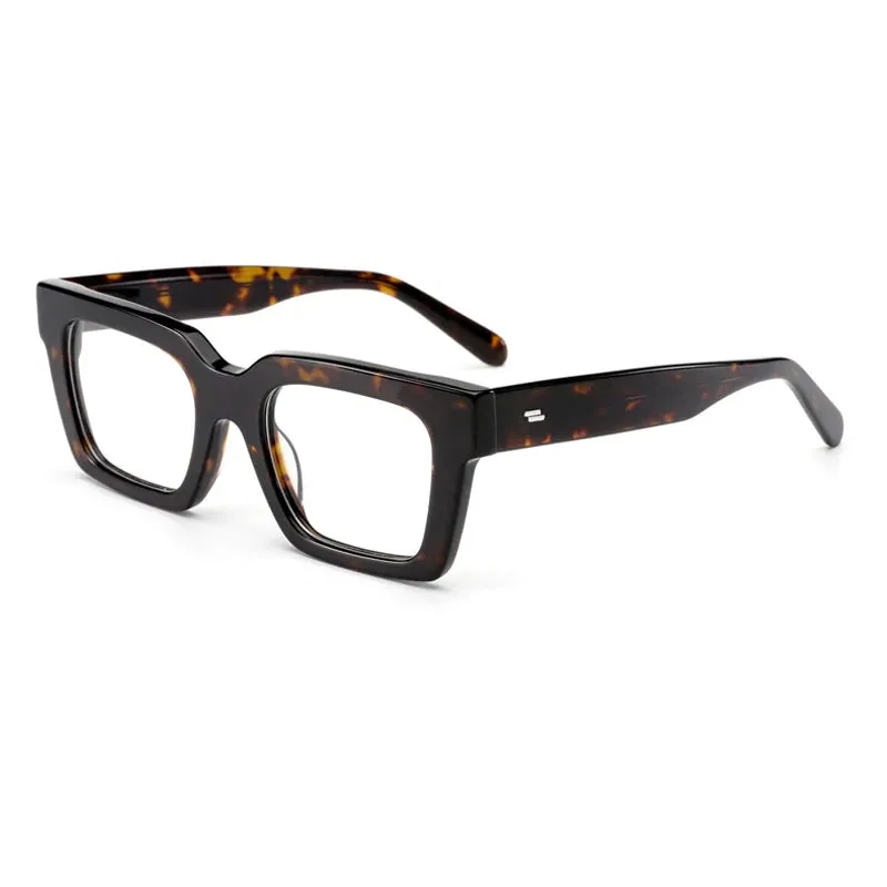 Gatenac Unisex Full Rim Square Acetate Eyeglasses Gxyj-1181