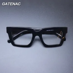 Gatenac Unisex Full Rim Square Acetate Eyeglasses Gxyj-1181