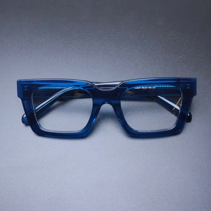 Gatenac Unisex Full Rim Square Acetate Eyeglasses Gxyj-1181