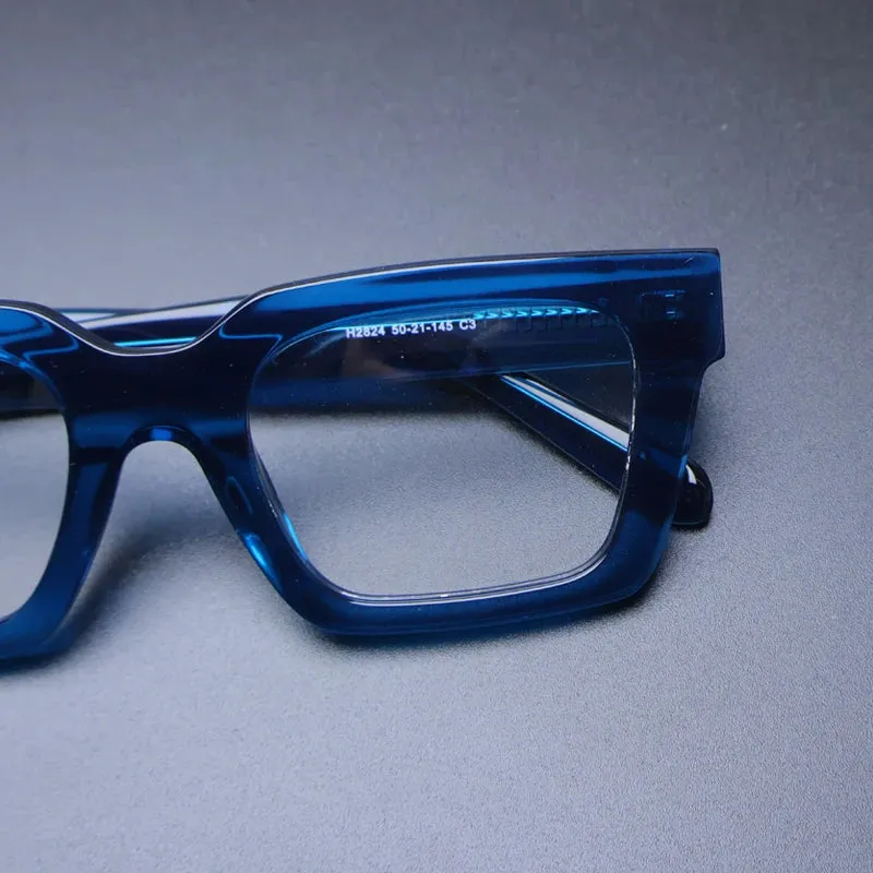 Gatenac Unisex Full Rim Square Acetate Eyeglasses Gxyj-1181