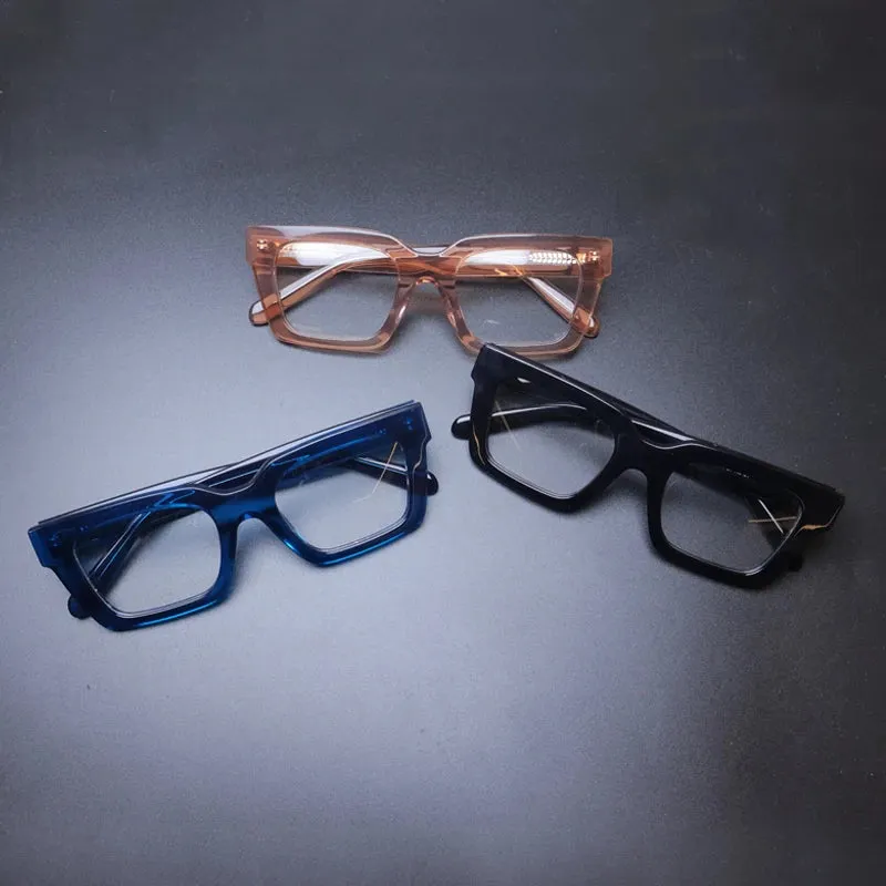 Gatenac Unisex Full Rim Square Acetate Eyeglasses Gxyj-1181