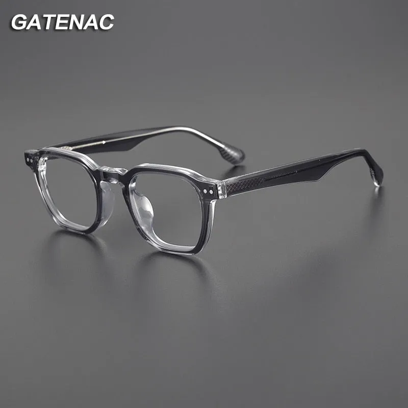 Gatenac Unisex Full Rim Square Acetate Eyeglasses Gxyj1109