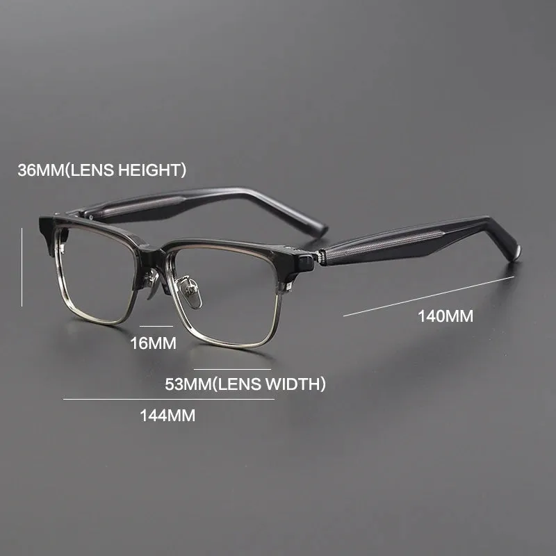 Gatenac Unisex Full Rim Square Acetate Eyeglasses Gxyj1191