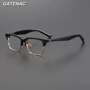 Gatenac Unisex Full Rim Square Acetate Eyeglasses Gxyj1191
